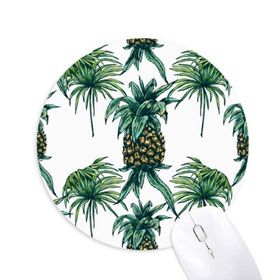 Dıythinker Ananas Bitki Meyve Ye Yeşil Baskılı Yuvarlak Kaymaz Kauçuk Mouse Pad
