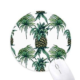 Dıythinker Ananas Bitki Meyve Ye Yeşil Baskılı Yuvarlak Kaymaz Kauçuk Mouse Pad