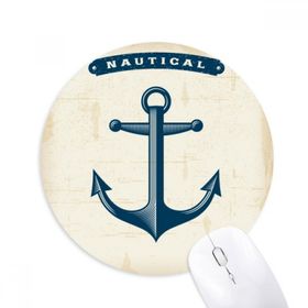 Dıythinker Anchor Droits Admiralty Mavi Askeri Okyanus Baskılı Yuvarlak Kaymaz Kauçuk Mouse Pad