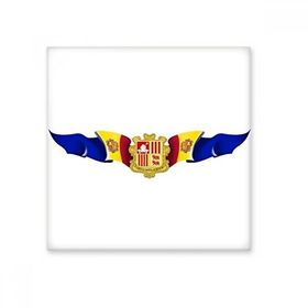 Dıythinker Andorra Bayrağı Ulusal Amblem 15x15 cm Seramik Karo