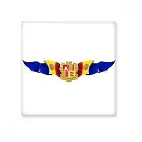 Dıythinker Andorra Bayrağı Ulusal Amblem 20x20 cm Seramik Karo