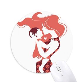 Dıythinker Anne Çocuk Aile Sevgi Desenli Baskılı Yuvarlak Kaymaz Kauçuk Mouse Pad