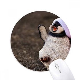 Dıythinker Antarktik Penguen Noel Şapkası Doğa Baskılı Yuvarlak Kaymaz Kauçuk Mouse Pad