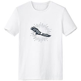 DIYthinker Antik Beyaz Mısır Keep Moving Forward Eagle Dekoratif Desen Sanat Silüeti Bisiklet Yaka Tişört