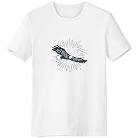 DIYthinker Antik Beyaz Mısır Keep Moving Forward Eagle Dekoratif Desen Sanat Silüeti Bisiklet Yaka Tişört