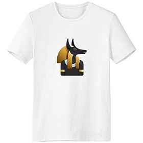 DIYthinker Antik Beyaz Mısır Soyut Dekoratif Desen Kurban Anubis Sanat Deseni Bisiklet Yaka Tişört