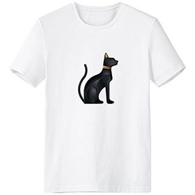 DIYthinker Antik Beyaz Mısır Soyut Dekoratif Desen Kurban Siyah Kedi Bast Bastet Sanat Desen Bisiklet Yaka Tişört