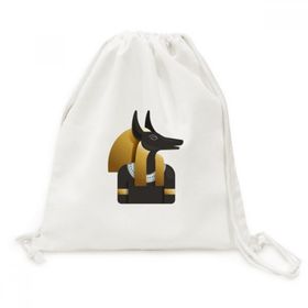 DIYThinker Antik Mısır Anubis Sanat Desen Tuval İpli Sırt Çantası