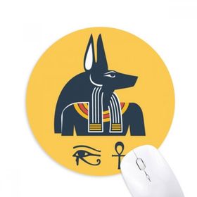 Dıythinker Antik Mısır Soyut Dekorasyon Desen Baskılı Yuvarlak Kaymaz Kauçuk Mouse Pad