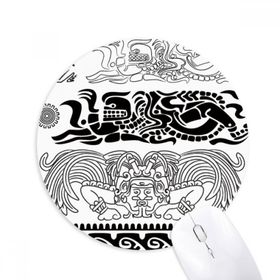 Dıythinker Antik Mısır Soyut Dekoratif Sanat Desen Baskılı Yuvarlak Kaymaz Kauçuk Mouse Pad