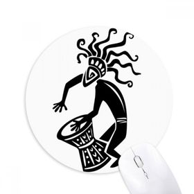 Dıythinker Antik Mısır Soyut Dekoratif Sanat Desen Baskılı Yuvarlak Kaymaz Kauçuk Mouse Pad