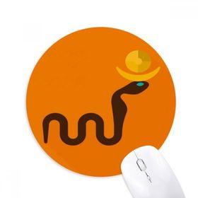 Dıythinker Antik Mısır Soyut Kobralar Desenli Baskılı Yuvarlak Kaymaz Kauçuk Mouse Pad