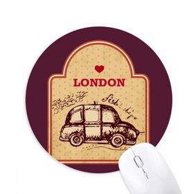 Dıythinker Araba İngiltere Londra Damga İngiltere Baskılı Yuvarlak Kaymaz Kauçuk Mouse Pad