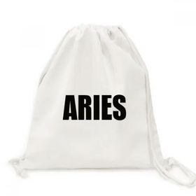 Dıythinker ARIES Zodyak İşareti Siyah Kanvas İpli Sırt Çantası