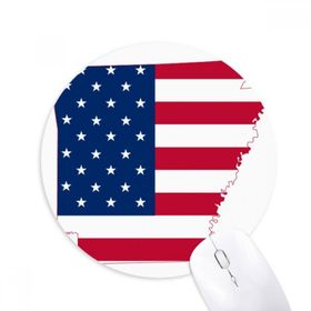 Dıythinker Arkansas Amerika Haritası Yıldızlar Çizgili Bayrak Şekilli Baskılı Yuvarlak Kaymaz Kauçuk Mouse Pad