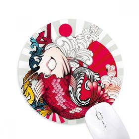 Dıythinker Art Radiate Japan Pattern Baskılı Yuvarlak Kaymaz Kauçuk Mouse Pad