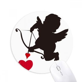Dıythinker Aşk Aşk Tanrısı Melek Kalp Desenli Baskılı Yuvarlak Kaymaz Kauçuk Mouse Pad