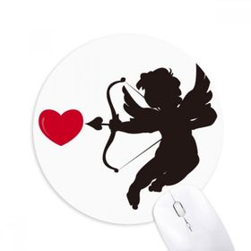Dıythinker Aşk Aşk Tanrısı Melek Kalp Desenli Baskılı Yuvarlak Kaymaz Kauçuk Mouse Pad