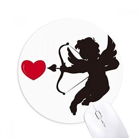 Dıythinker Aşk Aşk Tanrısı Melek Kalp Desenli Baskılı Yuvarlak Kaymaz Kauçuk Mouse Pad