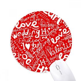 Dıythinker Aşk Evlilik Kutlaması Sevgililer Günü Baskılı Yuvarlak Kaymaz Kauçuk Mouse Pad