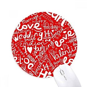 Dıythinker Aşk Evlilik Kutlaması Sevgililer Günü Baskılı Yuvarlak Kaymaz Kauçuk Mouse Pad