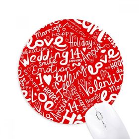 Dıythinker Aşk Evlilik Kutlaması Sevgililer Günü Baskılı Yuvarlak Kaymaz Kauçuk Mouse Pad