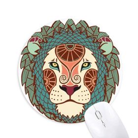 Dıythinker Aslan Burç Sembolü Baskılı Yuvarlak Kaymaz Kauçuk Mouse Pad
