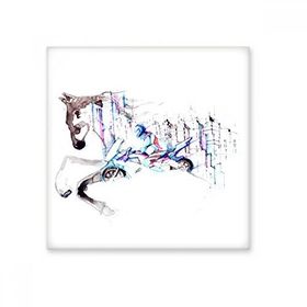 Dıythinker At Motosiklet Binası Suluboya Boyama 20x20 cm Seramik Karo