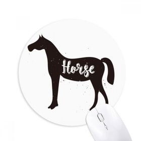 Dıythinker At Siyah ve Beyaz Hayvan Baskılı Yuvarlak Kaymaz Kauçuk Mouse Pad