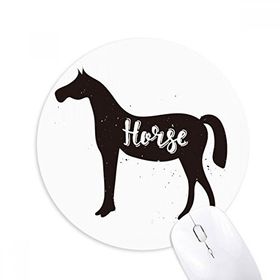 Dıythinker At Siyah ve Beyaz Hayvan Baskılı Yuvarlak Kaymaz Kauçuk Mouse Pad