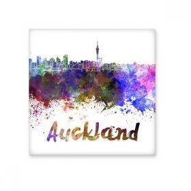 Dıythinker Auckland Yeni Zelanda Country City Suluboya İllüstrasyon 10x10 cm Seramik Karo