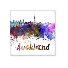Dıythinker Auckland Yeni Zelanda Country City Suluboya İllüstrasyon 10x10 cm Seramik Karo