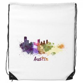 Dıythinker Austin America Country City Sulu Boya İllüstrasyon Askılı Cüzdan