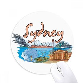 Dıythinker Australia City Sydney Opera Suluboya Baskılı Yuvarlak Kaymaz Kauçuk Mouse Pad