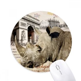 Dıythinker Avrupa Tarzı Bina Fransız Paris Baskılı Yuvarlak Kaymaz Kauçuk Mouse Pad