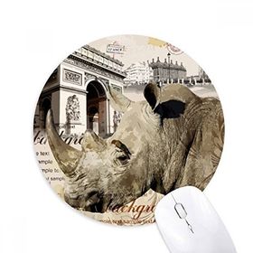Dıythinker Avrupa Tarzı Bina Fransız Paris Baskılı Yuvarlak Kaymaz Kauçuk Mouse Pad