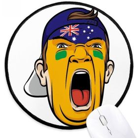 Dıythinker Avustralya Bayrağı Yüz Makyaj Maskesi Çığlık Kap Yuvarlak Kaymaz Mouse Pad