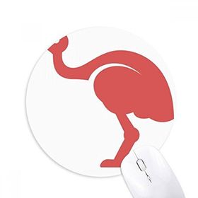 Dıythinker Avustralya Devekuşu Retro Stil Kırmızı İllüstrasyon Baskılı Yuvarlak Kaymaz Kauçuk Mouse Pad