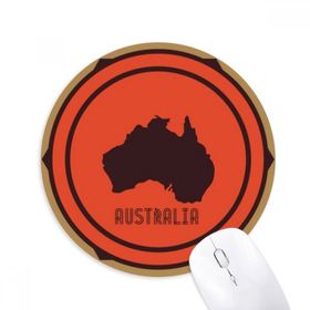 Dıythinker Avustralya Haritası Kırmızı ve Siyah İllüstrasyon Baskılı Yuvarlak Kaymaz Kauçuk Mouse Pad