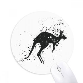 Dıythinker Avustralya Koala Kanguru Silüeti İllüstrasyon Baskılı Yuvarlak Kaymaz Kauçuk Mouse Pad