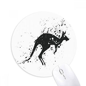 Dıythinker Avustralya Koala Kanguru Silüeti İllüstrasyon Baskılı Yuvarlak Kaymaz Kauçuk Mouse Pad