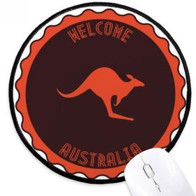 Dıythinker Avustralya Lezzet Kanguru Amblem Siluet Yuvarlak Kaymaz Mouse Pad