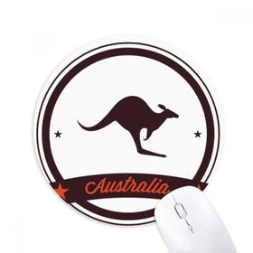 Dıythinker Avustralya Lezzeti Kanguru Amblemi İllüstrasyon Baskılı Yuvarlak Kaymaz Kauçuk Mouse Pad