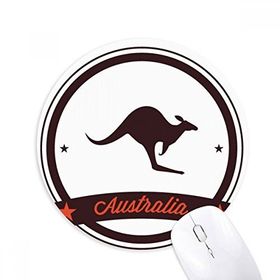 Dıythinker Avustralya Lezzeti Kanguru Amblemi İllüstrasyon Baskılı Yuvarlak Kaymaz Kauçuk Mouse Pad