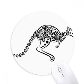 Dıythinker Avustralya Lezzeti Kanguru İskelet İllüstrasyonu Baskılı Yuvarlak Kaymaz Kauçuk Mouse Pad