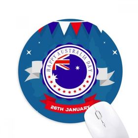 Dıythinker Avustralya Lezzeti Mutlu Avustralya Günü Bayrağı Baskılı Yuvarlak Kaymaz Kauçuk Mouse Pad