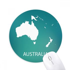 Dıythinker Avustralya Okyanusya Kıtası Silüeti Haritası Baskılı Yuvarlak Kaymaz Kauçuk Mouse Pad