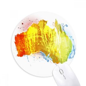 Dıythinker Avustralya Renkli Harita İllüstrasyon Desen Baskılı Yuvarlak Kaymaz Kauçuk Mouse Pad