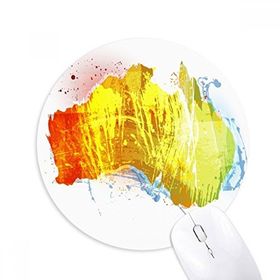 Dıythinker Avustralya Renkli Harita İllüstrasyon Desen Baskılı Yuvarlak Kaymaz Kauçuk Mouse Pad
