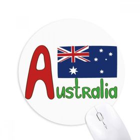 Dıythinker Avustralya Ulusal Bayrağı Kırmızı Mavi Desen Baskılı Yuvarlak Kaymaz Kauçuk Mouse Pad